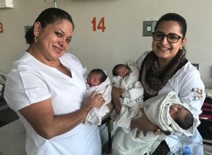 Trillizos nacen en el Hospital Escuela Universitario