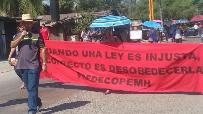 Maestros protestan en bulevar Progreseño por falta de pago