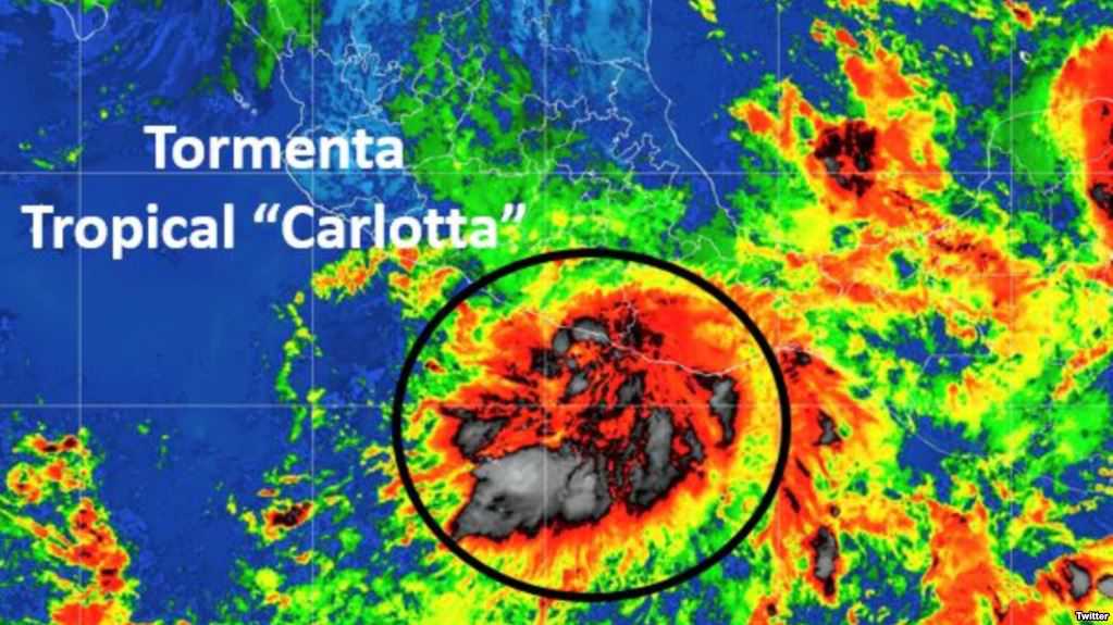 Se forma la Tormenta Tropical Carlotta frente en el pacífico mexicano