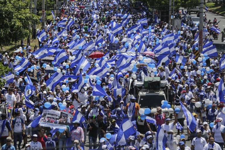 Miles piden salida de Ortega en masiva protesta en Nicaragua