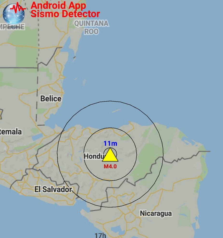 Sismo de 4.0 sacude al oeste del vasto departamento de Olancho, Honduras