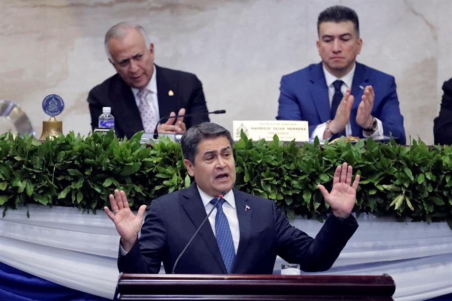 Fotografía de el presidente de Honduras, Juan Orlando Hernández. EFE/ Gustavo Amador/Archivo