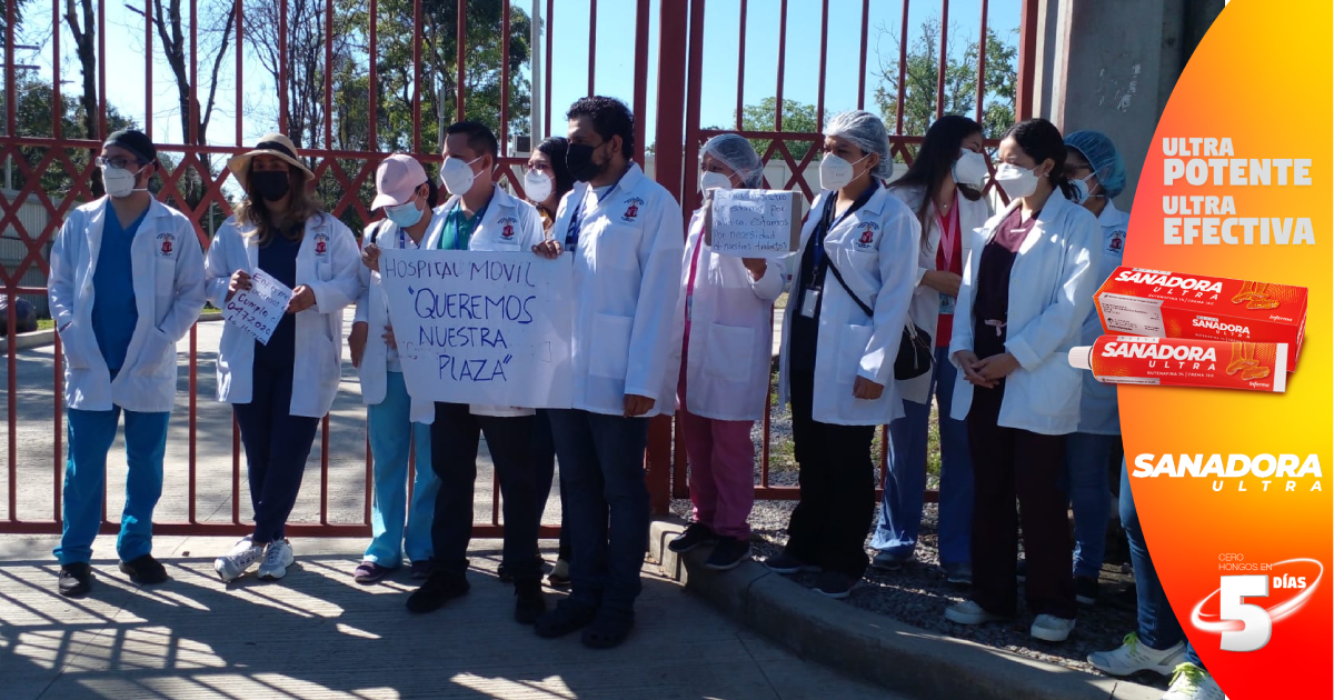Personal médico del hospital móvil de SPS exige al Ministro de Salud no retener acuerdos laborales permanentes