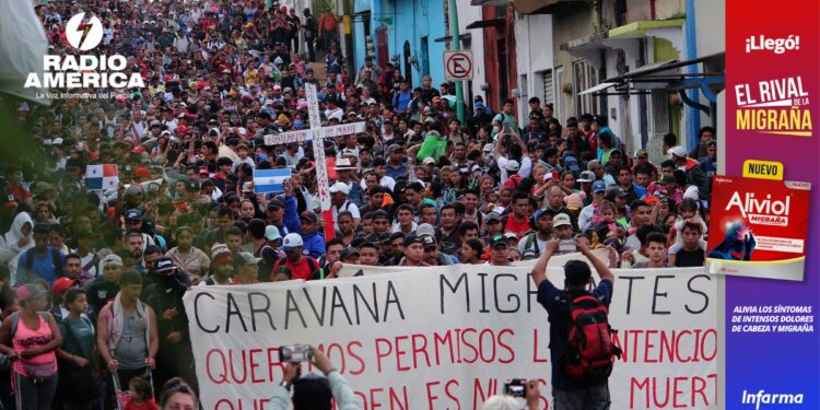 Unos 7.000 migrantes salen en caravana desde la frontera sur de México
