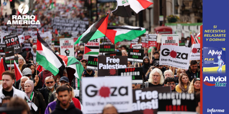 Miles de personas se manifiestan en ciudades del mundo por la causa palestina