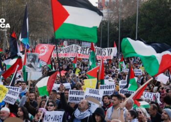 Miles de manifestantes en Madrid en apoyo de Palestina y por un alto el fuego en Gaza