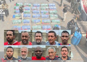 Condenan a más de 11 años de prisión a 10 hondureños por tráfico de 1,350 kilos de cocaína