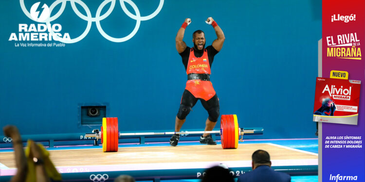 Colombiano Yeison López gana plata en levantamiento de pesas