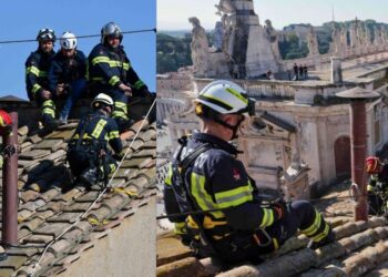 Se instala la chimenea en la Capilla Sixtina para el cónclave