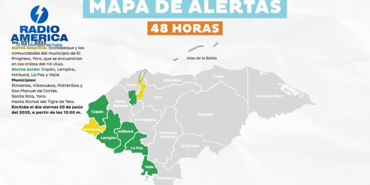 COPECO mantiene alerta amarilla por lluvias e inundaciones en Ocotepeque y comunidades aledañas al río Ulúa