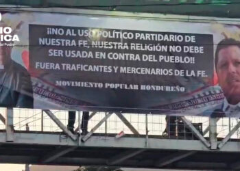 Colocan pancartas de líderes religiosos en rechazo a caminata promovida por las iglesias católica y evangélica