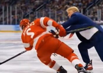 Donald Trump apovecha la IA para difundir un video en el que juega al hockey contra Canadá