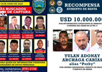Honduras actualiza lista de los 10 más buscados tras aumento de recompensa de EE. UU. contra cabecillas de la MS-13