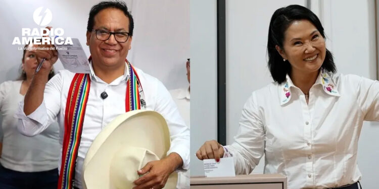 Sondeos a pie de urna en Perú dan empate técnico con leve ventaja de Fujimori ante Sánchez